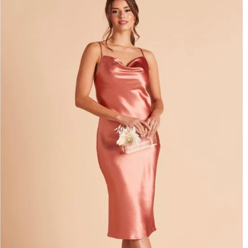Birdy Grey Lisa Satin Midi dress - terracotta